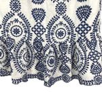 Adiva Women's Blue White Embroidered Boho Cottagecore Midi Skirt Ruffle Hem M Size M Photo 6