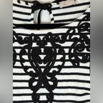 Anthropologie  Short Sleeve Scoop Neck‎ Dress Black White Embroidery Size XS Photo 3