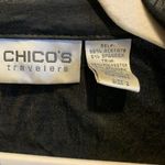 Chico's Travelers Large Black Textured Trim Slinky Zipper Accent Cardigan Jacket Photo 3