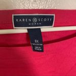 Karen Scott  Cotton Boat-Neck Top Bright Pink Photo 6