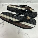 Michael Kors Jet Set PVC MK Flip Flop, Black/Brown 6M Black Size 6 Photo 1