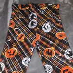 No Boundaries Juniors Size Small 3-5  Halloween Themed Plaid Pumpkin Leggings Photo 3