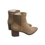 ZBY Women’s Tan Beige Ankle Boots Side Gore Size 7 Block Heels See Description Photo 2