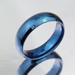 6mm Blue Stainless Steel Ring Photo 1