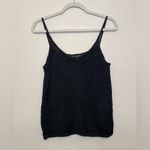 Banana Republic Women’s Linen-Blend Cropped Sweater Black Tank Top Size M Photo 2