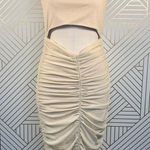 Zya‎ ZYA the Label Zephyr Halter Dress Cream Gold Ruched Halter Dress Size 12 Photo 0