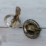 Vintage Clip On Earrings Stylish Gold Tone Circle Photo 3