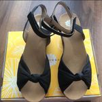 Yellow Box Black Wedge Sandals Photo 1