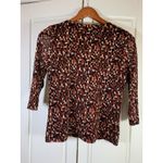 Laura Ashley Vtg ‎ Shirt Womens Medium Petite MP Geometric Stretch Comfort Preppy Photo 2