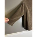 Joanna Jacket Womens Large Brown Faux Suede Stretch Full Zip Long Sleeve Top Photo 4