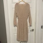 ASOS  Beige Long Sleeve Dress with Red and Pink Floral Embroidery Photo 6