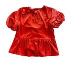 Bar III Womens Babydoll Velour Top V Neck Y2K Romantic Puff Sleeve Sz S NWT Photo 4