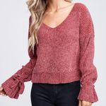 Dark Mauve Pink Chenille Sweater Size L Photo 0