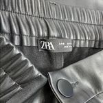 ZARA  high waisted pleated faux leather tapered leg pants size small Photo 5