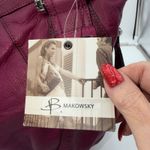 B Makowsky Leather Shoulder Bag Magenta Pink Pebble Grain Hobo Purse Purple Photo 5