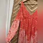 Free People Women's Penny Lover Cold Shoulder Orange Paisley Dress,Size M Photo 2