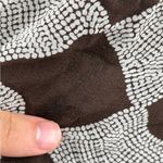 INC  100% Silk Brown Flare Sleeves Flowy Geometric Print Top V Neck Blouse sz 4 Photo 3