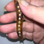 Vintage French Made Tortoise Shell With Crystal Inlay Hair Barrette Brown Photo 1