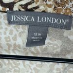 Jessica London 18W Brown Animal Print Linen Blend Tunic Top Boho Safari Blouse Photo 4
