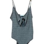 Honey Punch Black and White Bow Cut Out Bodysuit Women’s Size Large Photo 0