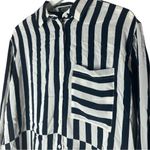 AYR  Button Down Striped Long Sleeve Shirt Blouse Medium Photo 3