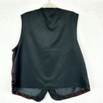 Vintage New Editions Velvet Vest Size Large USA Made 90s Metallic Three Button Photo 1