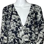 Skies Are Blue Romper Womens Large Navy Blue White Floral Flowers Boho Cottage Photo 3