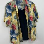 Vintage Y2K Retro Paint Stroke Button Down Shirt Size 1XL Early 2000s Photo 1