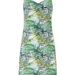 Louna Palm Printed Dana Dress Womens Size Small Green White Slip Midi Satin Photo 9