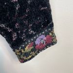 Vintage Icelandic Design Velvet Chenille Zip Up Cardigan Sweater Nordic Womens L Black Size L Photo 3