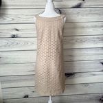 White House | Black Market  Tan Eyelet Keyhole Shift Dress  Photo 4