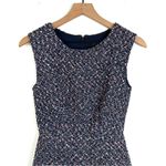 J.Crew  Sleeveless Metallic Confetti Tweed Flounce Dress Navy Blue Size 000 Photo 1