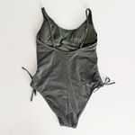 Xhilaration [] Green Metallic Sparkle Side Cinch One Piece Swimsuit Summer Sz XL Photo 2