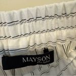 Mayson the Label white & black striped pants & collared button down top | size 4 Photo 4