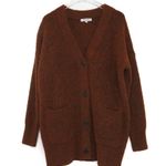 Madewell Cowen Cardigan Sweater Oversized Knit in Burnt Orange Extra Small Photo 5