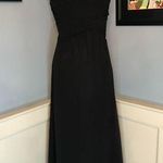 Elegant Black Chiffon Off the Shoulder Gown with Ruched Bodice and Fishtail Hem Size L Photo 0