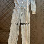 ZARA Worker Style Denim Jumpsuit Overalls Wide Leg Long Sleeve Size Small Photo 5