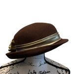 Vintage Michael Howard Fedora Wool Felt Hat Brown Gold Bow Size Medium OSFM Photo 10