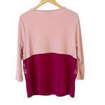 Bob Mackie  Pink Geometric Embroidered 3/4 Sleeve Blouse Size Large‎ Photo 1