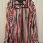 Maggie Barnes  Stripped Button up Women’s Blouse Top Shirt Size 3X Photo 0