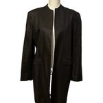 Lauren Ralph Lauren Black Long Blazer Mid Length 100% Linen Size12 Size 12 Photo 0