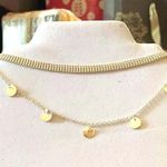 Silver Disc Double Layer Choker Neck Photo 0