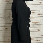 London Fog classic witchcore gothic black wool hooded belted overcoat Size 12 Photo 5