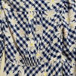 Rixo 2 Renata Blue Gingham Daisy Floral Collared Long Sleeve Mini Dress Retro Photo 11