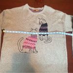 Beldini Double Knit Cat sweater from Beldinni Grey kitties graphic design Sz Large Photo 4