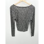 Socialite Shirt Women SMALL Grey Long Sleeve Button Front Stretch V-Neck Photo 1