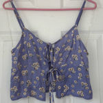 Tilly's Tilly’s Purple Floral Front Tie Tank Top Photo 0