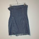 ZARA Strapless Striped Denim Mini Strapless Dress Sz L Photo 3