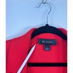 St. John Womens Cardigan Red Ruffle Wool Open Front Long Sleeve Sweater Size 6 Photo 6
