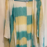Very J Tie Dye Cardigan Open Front Lightweight Cover Up Beach Summer M Photo 0